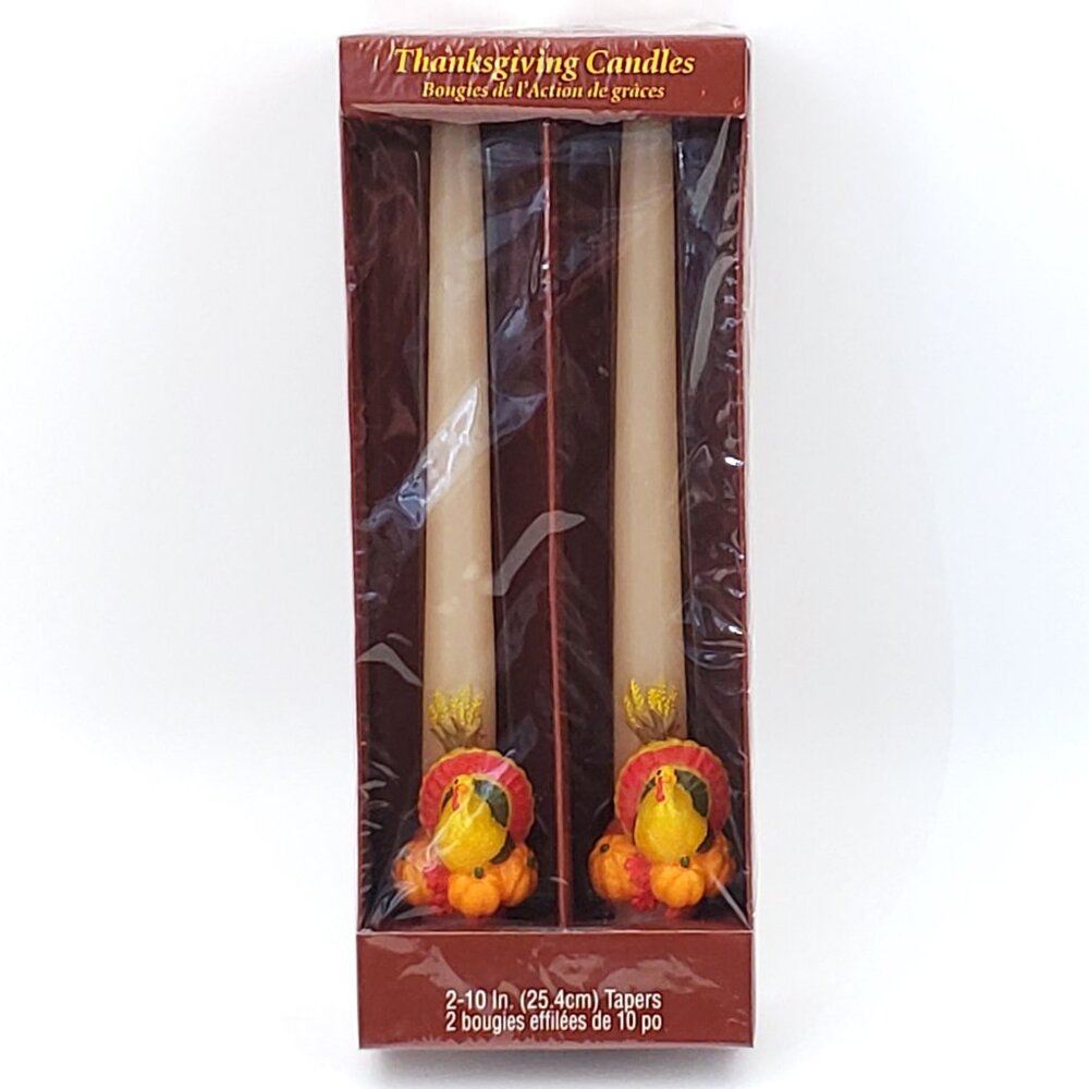 Vintage “Guild House” Sculptured Turkey Candles – 10” – Set of 2 – NEW